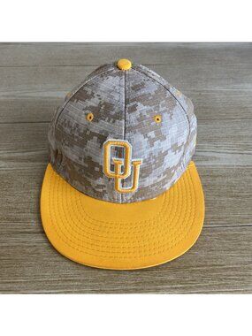 The Game Camo Oklahoma Sooners Fitted Cap Mens Size 7 1/4 American Flag